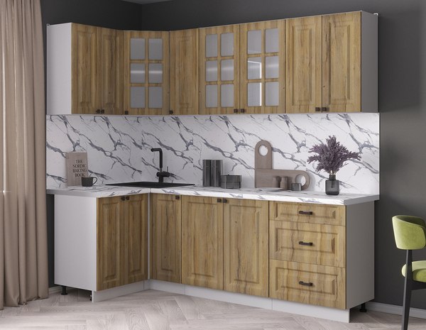 Кухонный гарнитур Интерлиния Мила Деко 1.2x2.3