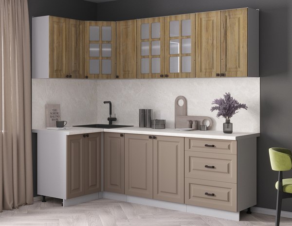 Кухонный гарнитур Интерлиния Мила Деко 1.2x2.3