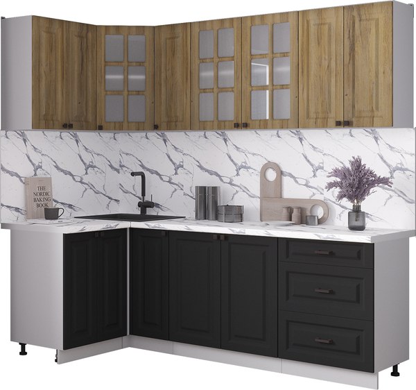 Кухонный гарнитур Интерлиния Мила Деко 1.2x2.3 - фото