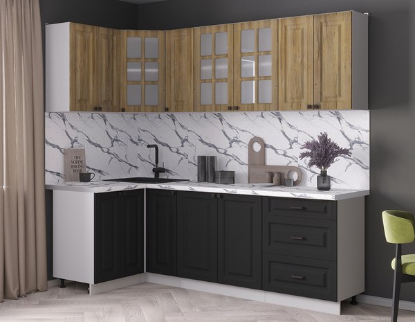 Кухонный гарнитур Интерлиния Мила Деко 1.2x2.3