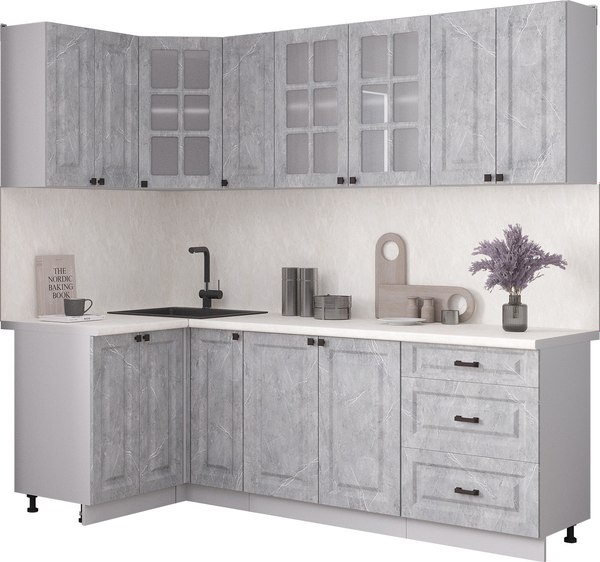 Кухонный гарнитур Интерлиния Мила Деко 1.2x2.3 - фото