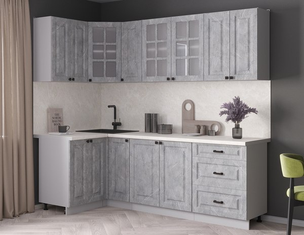 Кухонный гарнитур Интерлиния Мила Деко 1.2x2.3