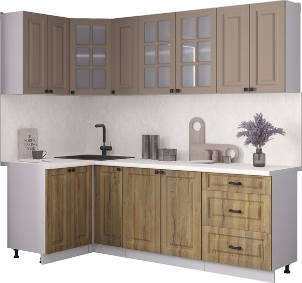 Кухонный гарнитур Интерлиния Мила Деко 1.2x2.3 - фото