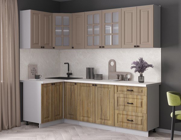 Кухонный гарнитур Интерлиния Мила Деко 1.2x2.3