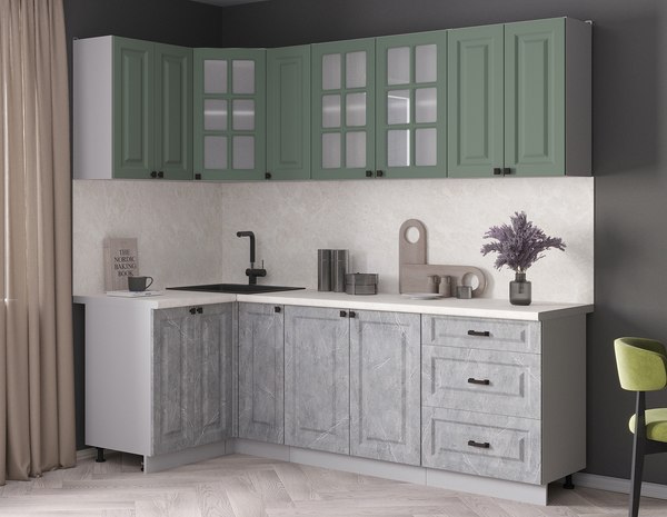 Кухонный гарнитур Интерлиния Мила Деко 1.2x2.3