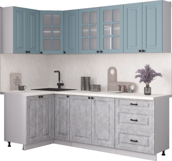 Кухонный гарнитур Интерлиния Мила Деко 1.2x2.3 - фото