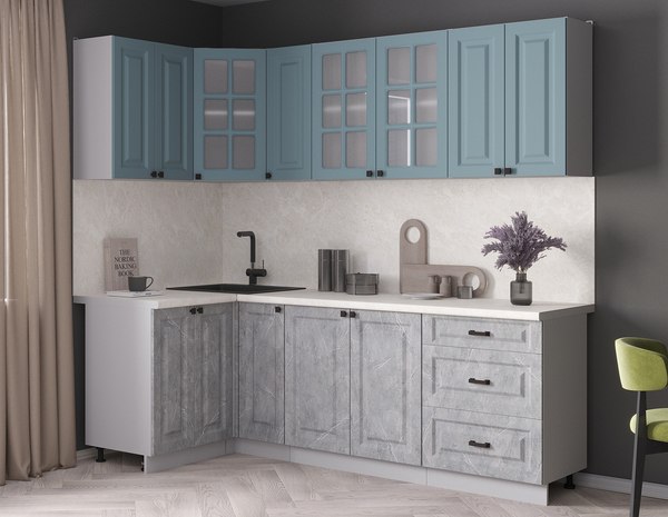 Кухонный гарнитур Интерлиния Мила Деко 1.2x2.3