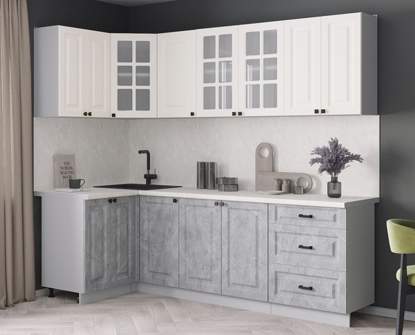 Кухонный гарнитур Интерлиния Мила Деко 1.2x2.4