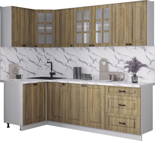 Кухонный гарнитур Интерлиния Мила Деко 1.2x2.4 - фото