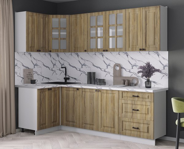 Кухонный гарнитур Интерлиния Мила Деко 1.2x2.4