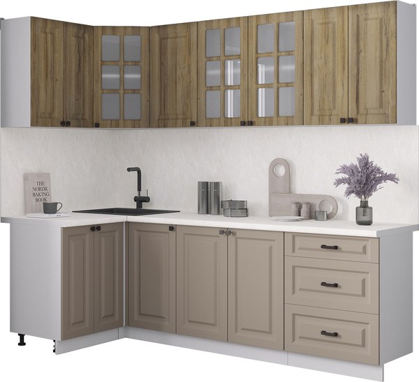 Кухонный гарнитур Интерлиния Мила Деко 1.2x2.4 - фото