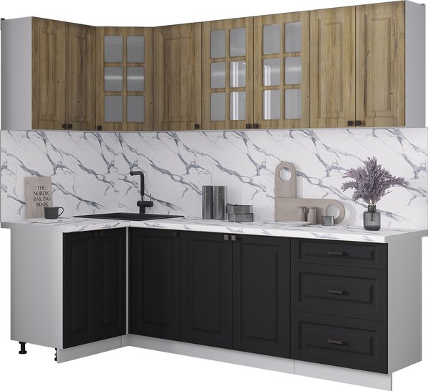 Кухонный гарнитур Интерлиния Мила Деко 1.2x2.4 - фото