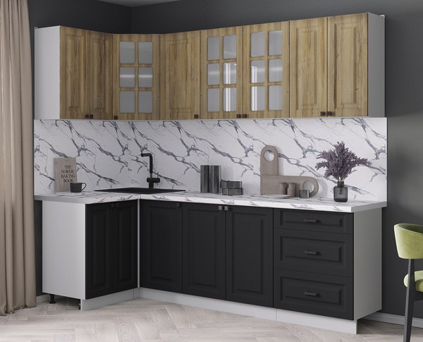 Кухонный гарнитур Интерлиния Мила Деко 1.2x2.4