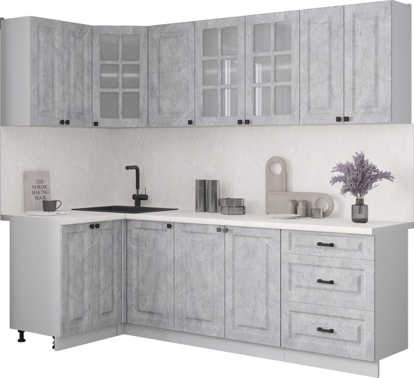 Кухонный гарнитур Интерлиния Мила Деко 1.2x2.4 - фото