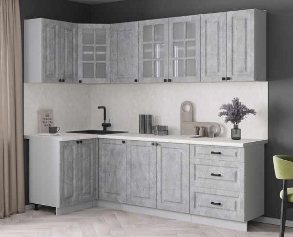 Кухонный гарнитур Интерлиния Мила Деко 1.2x2.4