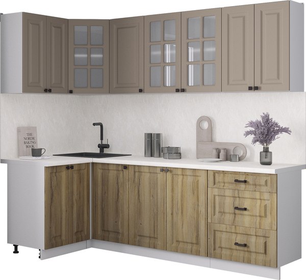 Кухонный гарнитур Интерлиния Мила Деко 1.2x2.4 - фото