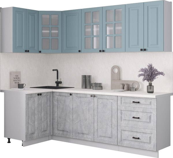 Кухонный гарнитур Интерлиния Мила Деко 1.2x2.4 - фото