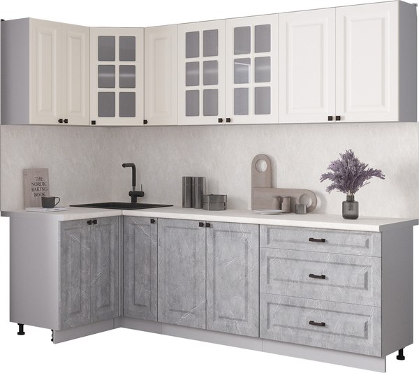 Кухонный гарнитур Интерлиния Мила Деко 1.2x2.5 - фото