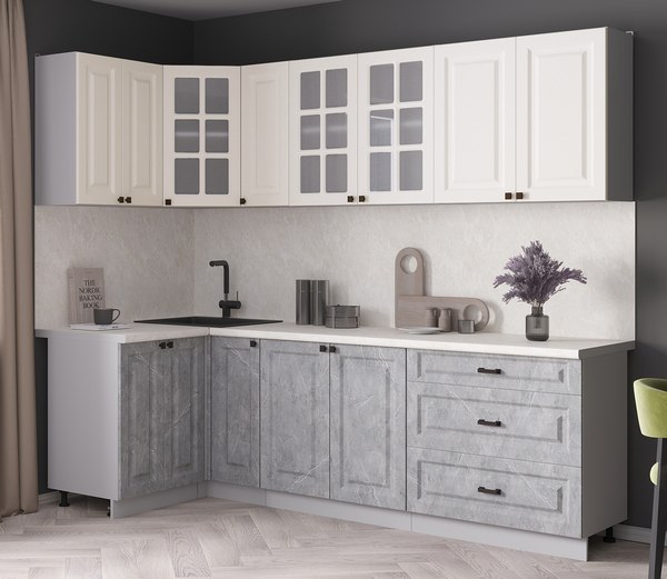 Кухонный гарнитур Интерлиния Мила Деко 1.2x2.5