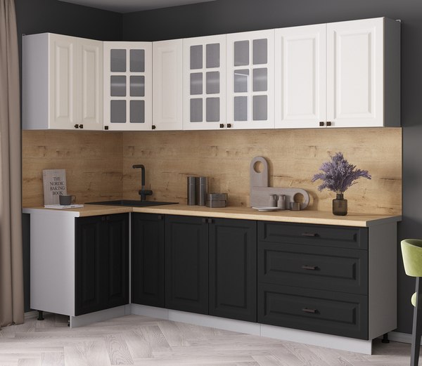 Кухонный гарнитур Интерлиния Мила Деко 1.2x2.5