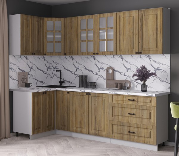 Кухонный гарнитур Интерлиния Мила Деко 1.2x2.5