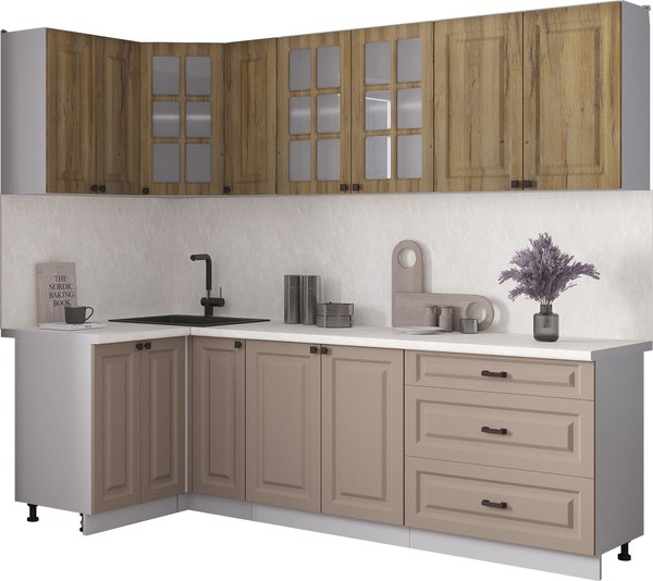 Кухонный гарнитур Интерлиния Мила Деко 1.2x2.5 - фото