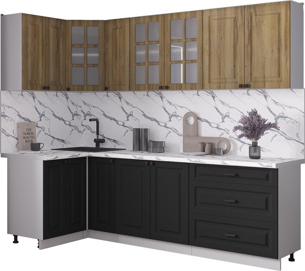 Кухонный гарнитур Интерлиния Мила Деко 1.2x2.5 - фото