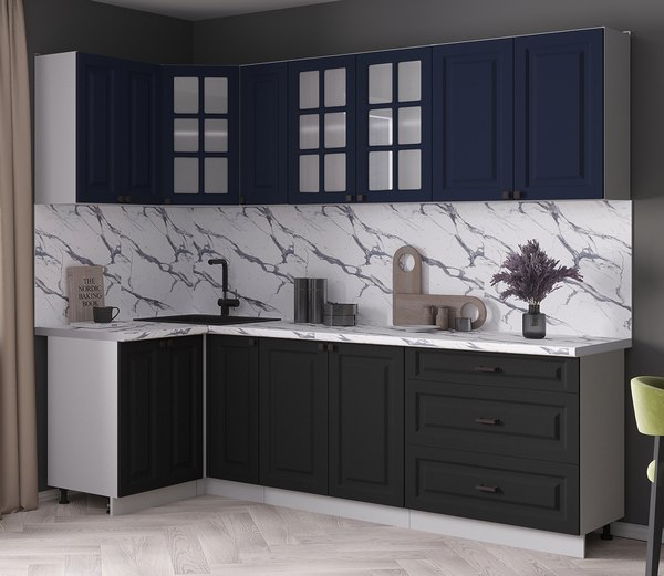 Кухонный гарнитур Интерлиния Мила Деко 1.2x2.5