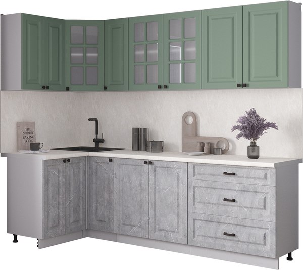 Кухонный гарнитур Интерлиния Мила Деко 1.2x2.5 - фото