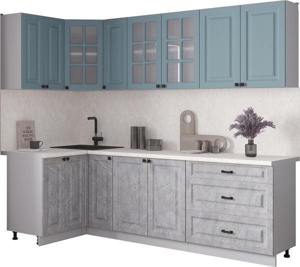 Кухонный гарнитур Интерлиния Мила Деко 1.2x2.5 - фото