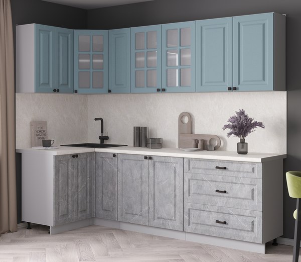 Кухонный гарнитур Интерлиния Мила Деко 1.2x2.5