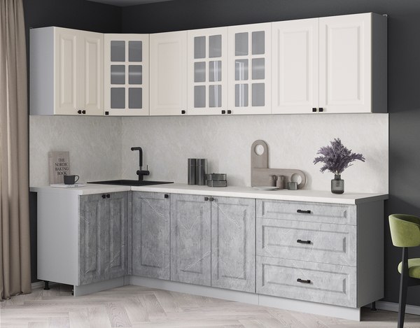 Кухонный гарнитур Интерлиния Мила Деко 1.2x2.6