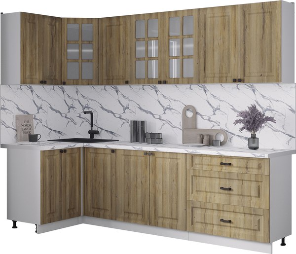 Кухонный гарнитур Интерлиния Мила Деко 1.2x2.6 - фото