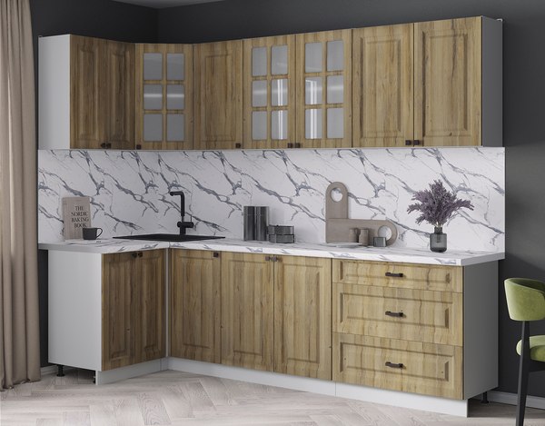 Кухонный гарнитур Интерлиния Мила Деко 1.2x2.6