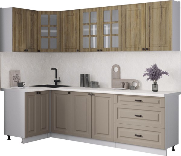 Кухонный гарнитур Интерлиния Мила Деко 1.2x2.6 - фото