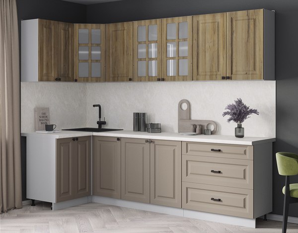 Кухонный гарнитур Интерлиния Мила Деко 1.2x2.6