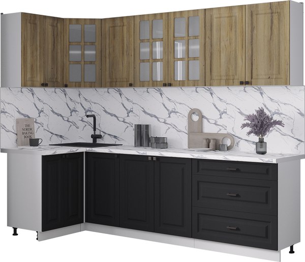 Кухонный гарнитур Интерлиния Мила Деко 1.2x2.6 - фото