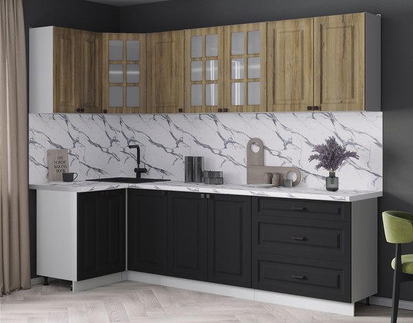 Кухонный гарнитур Интерлиния Мила Деко 1.2x2.6