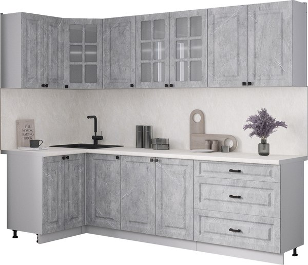 Кухонный гарнитур Интерлиния Мила Деко 1.2x2.6 - фото