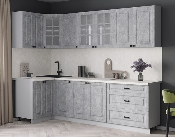 Кухонный гарнитур Интерлиния Мила Деко 1.2x2.6