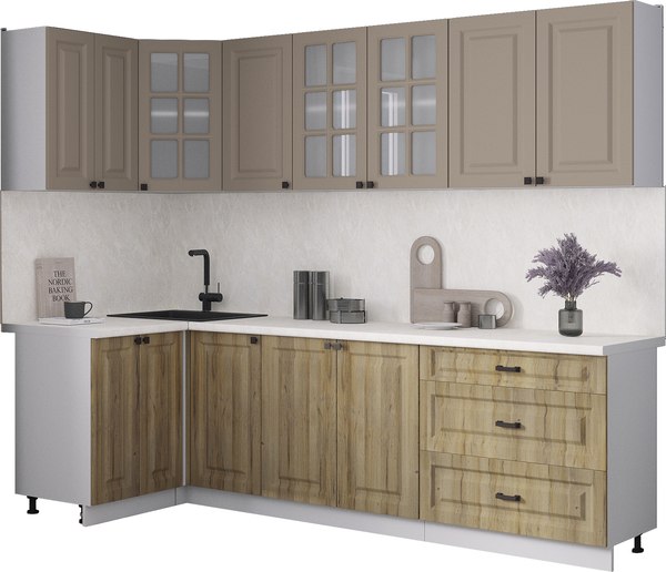 Кухонный гарнитур Интерлиния Мила Деко 1.2x2.6 - фото