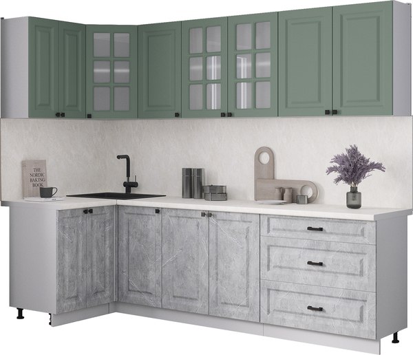 Кухонный гарнитур Интерлиния Мила Деко 1.2x2.6 - фото