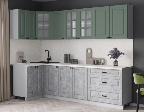 Кухонный гарнитур Интерлиния Мила Деко 1.2x2.6