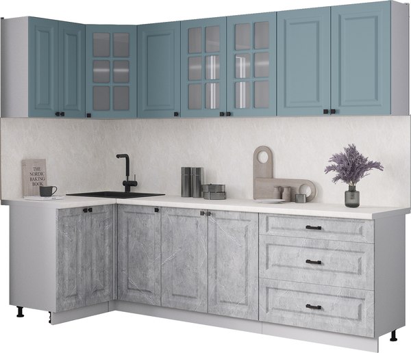 Кухонный гарнитур Интерлиния Мила Деко 1.2x2.6 - фото