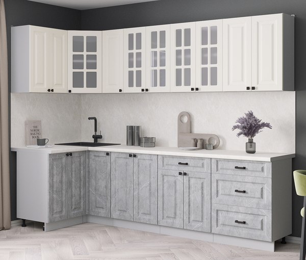 Кухонный гарнитур Интерлиния Мила Деко 1.2x2.7