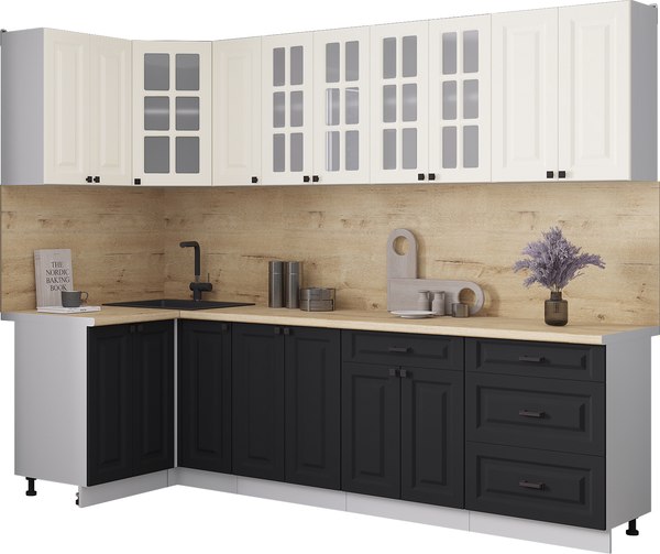 Кухонный гарнитур Интерлиния Мила Деко 1.2x2.7 - фото