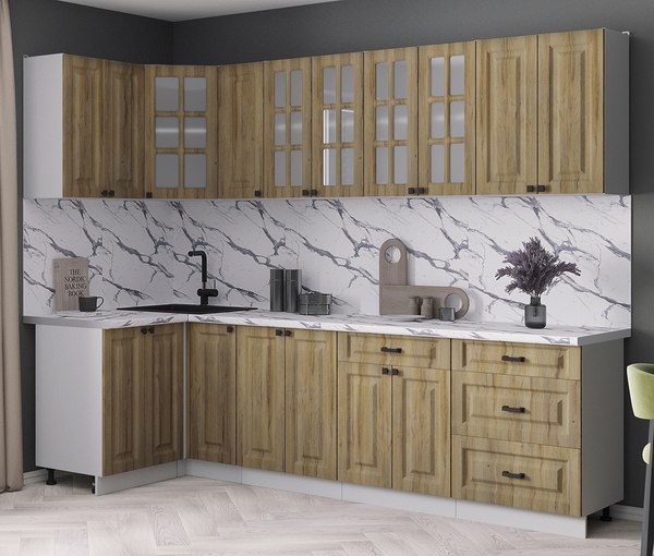 Кухонный гарнитур Интерлиния Мила Деко 1.2x2.7