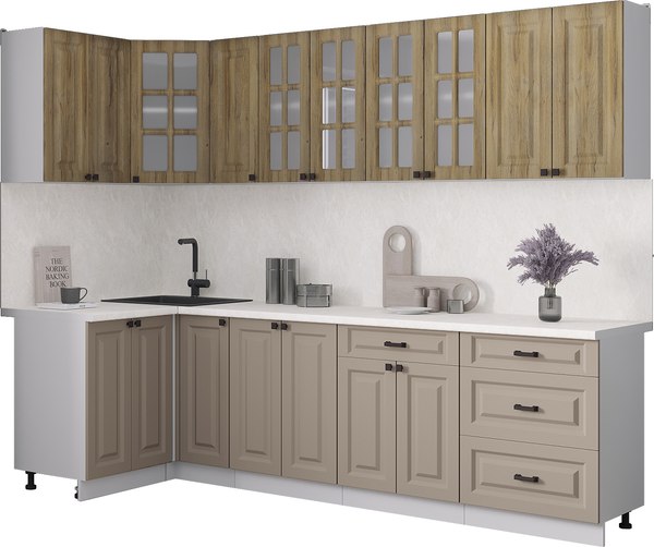 Кухонный гарнитур Интерлиния Мила Деко 1.2x2.7 - фото