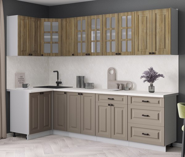 Кухонный гарнитур Интерлиния Мила Деко 1.2x2.7