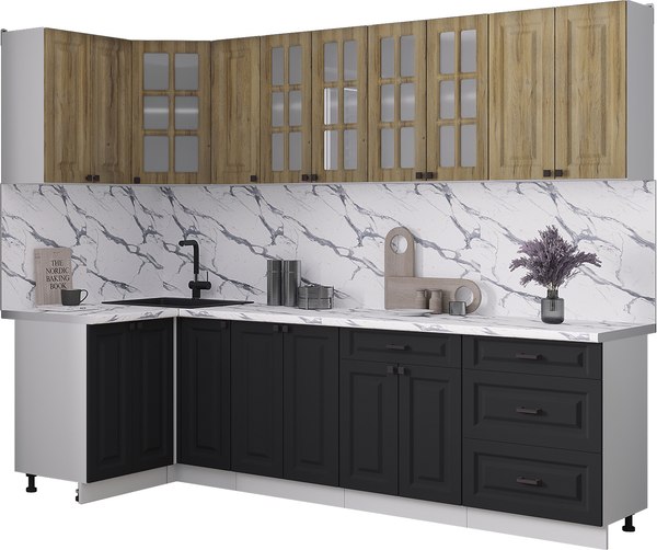 Кухонный гарнитур Интерлиния Мила Деко 1.2x2.7 - фото